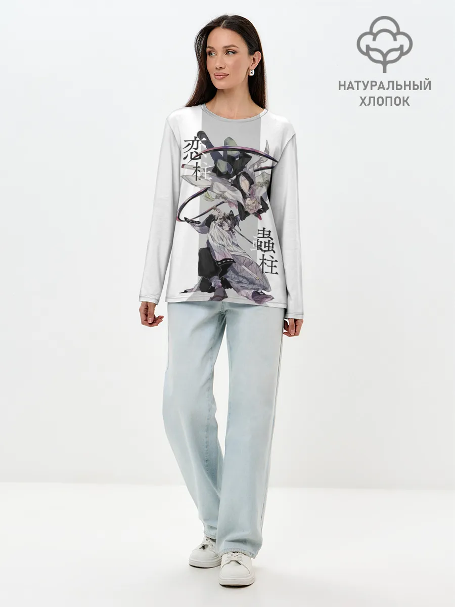 Лонгслив женский. Хлопок / Шинобу и Мицури Kimetsu no Yaiba