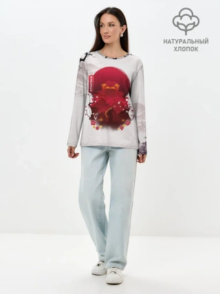 Лонгслив женский. Хлопок / Кенджиро Ренгоку Kimetsu no Yaiba