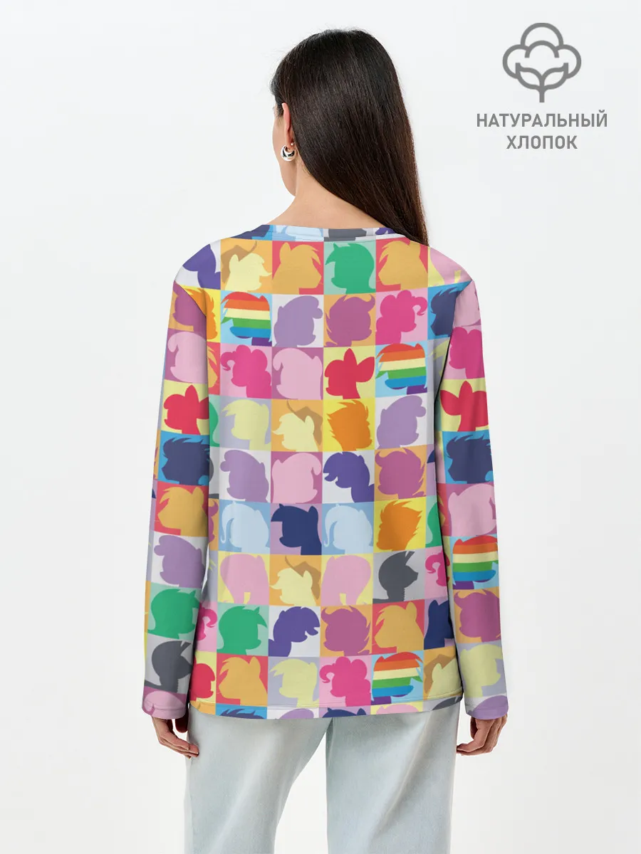 Лонгслив женский. Хлопок / Команда пони