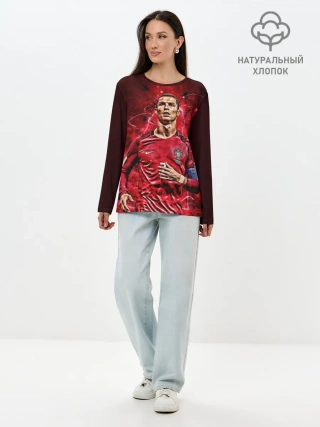 Лонгслив женский. Хлопок / Cristiano Ronaldo