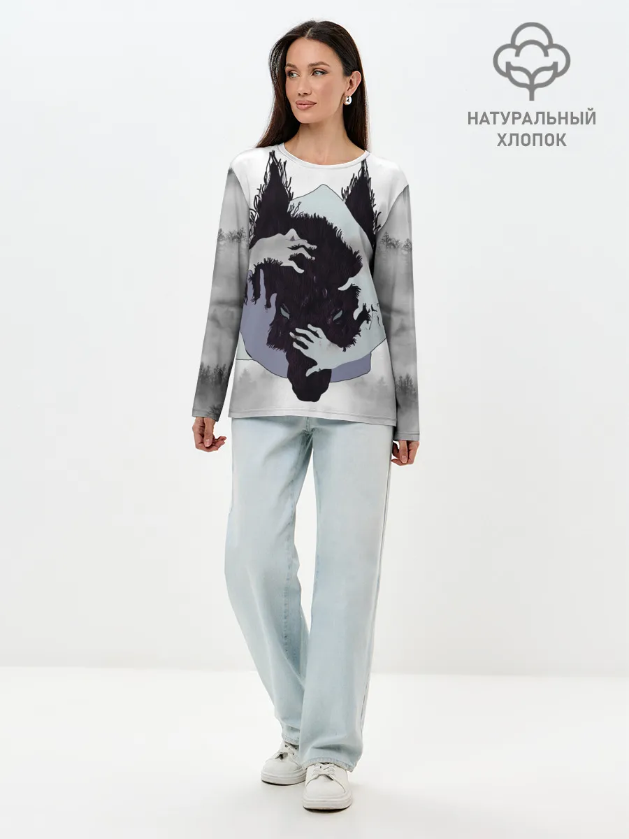 Лонгслив женский. Хлопок / ВОЛК | WOLF