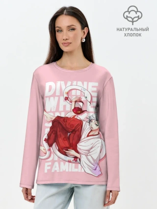 Лонгслив женский. Хлопок / Divine white snake