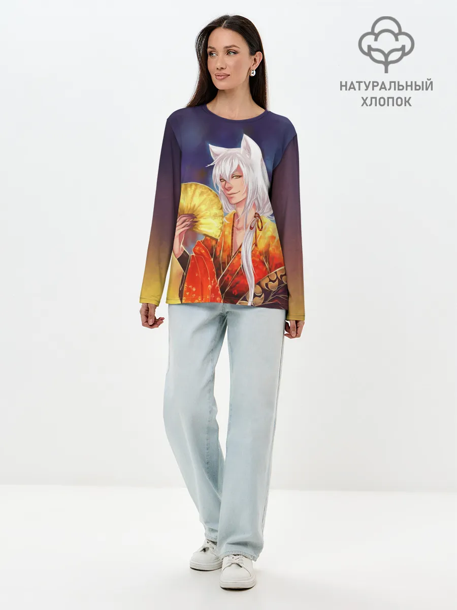 Лонгслив женский. Хлопок / Томоэ