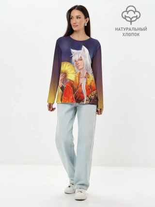 Лонгслив женский. Хлопок / Томоэ