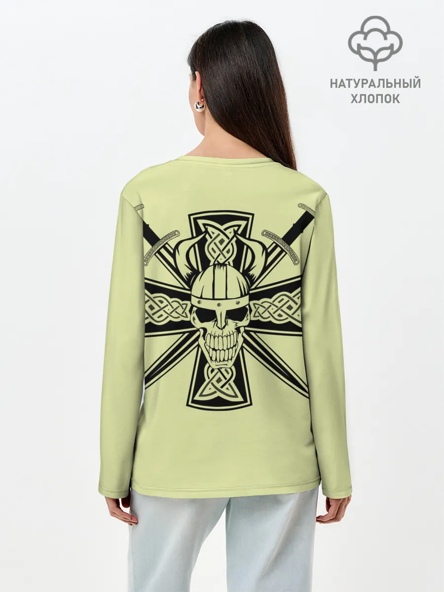 Лонгслив женский. Хлопок / кельтский узор