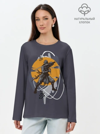 Лонгслив женский. Хлопок / Ниндзя