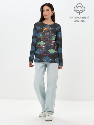 Лонгслив женский. Хлопок / Ниндзя