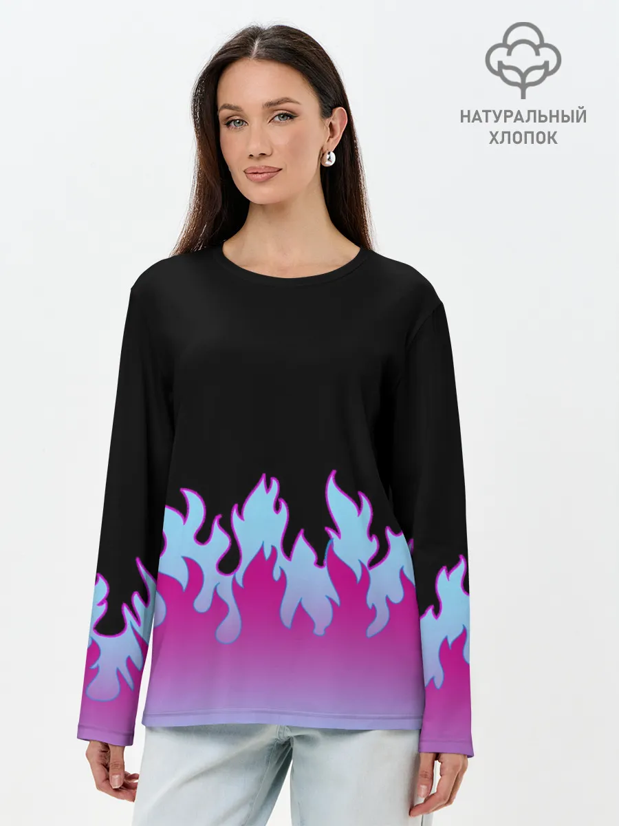 Лонгслив женский. Хлопок / ПЛАМЯ 1.0