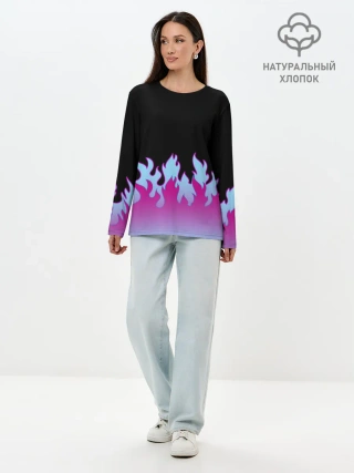 Лонгслив женский. Хлопок / ПЛАМЯ 1.0