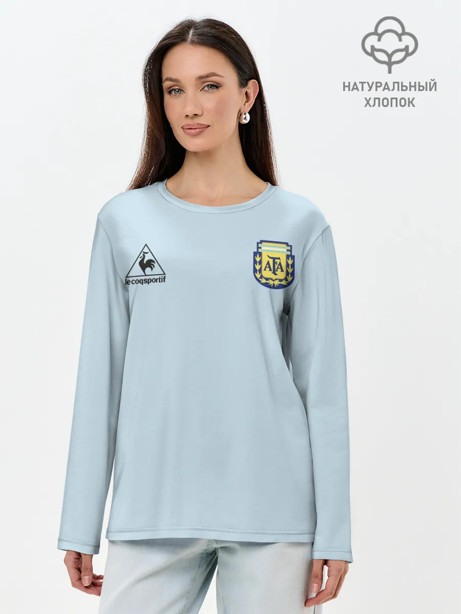 Лонгслив женский. Хлопок / Диего Марадона