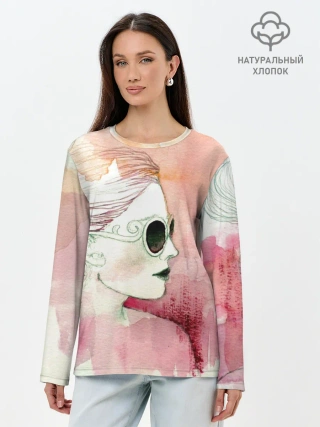 Лонгслив женский. Хлопок / Девушка
