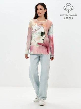 Лонгслив женский. Хлопок / Девушка