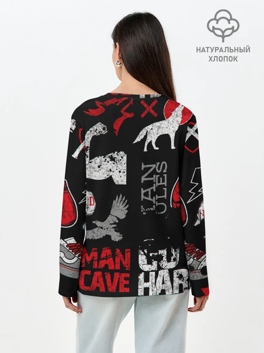 Лонгслив женский. Хлопок / ЧТО ТО МОТИВАЦИОННОЕ 3D