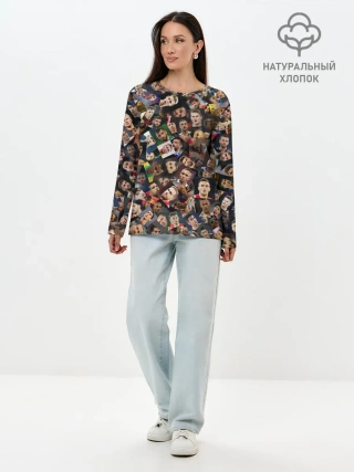 Лонгслив женский. Хлопок / Лучшие футболисты мира