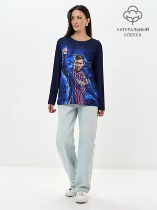 Лонгслив женский. Хлопок / Lionel Messi | Barcelona | 10