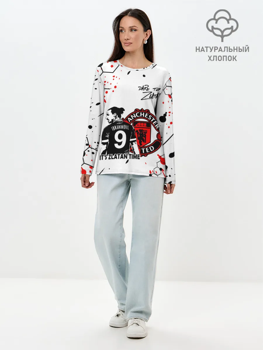 Лонгслив женский. Хлопок / ЗЛАТАН ИБРАГИМОВИЧ / МАНЧЕСТЕР