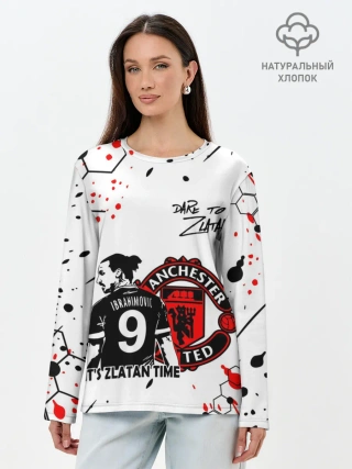 Лонгслив женский. Хлопок / ЗЛАТАН ИБРАГИМОВИЧ / МАНЧЕСТЕР