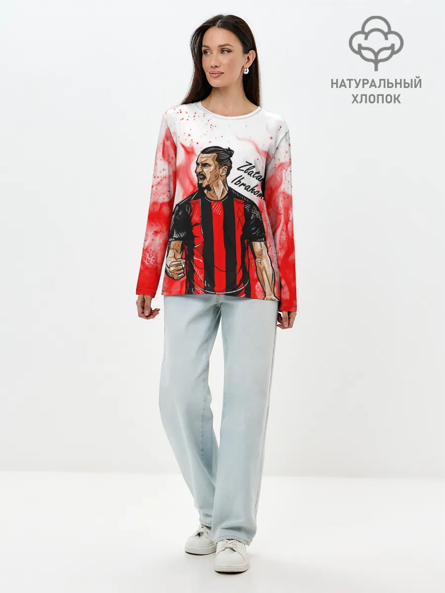 Лонгслив женский. Хлопок / ЗЛАТАН ИБРАГИМОВИЧ / МИЛАН