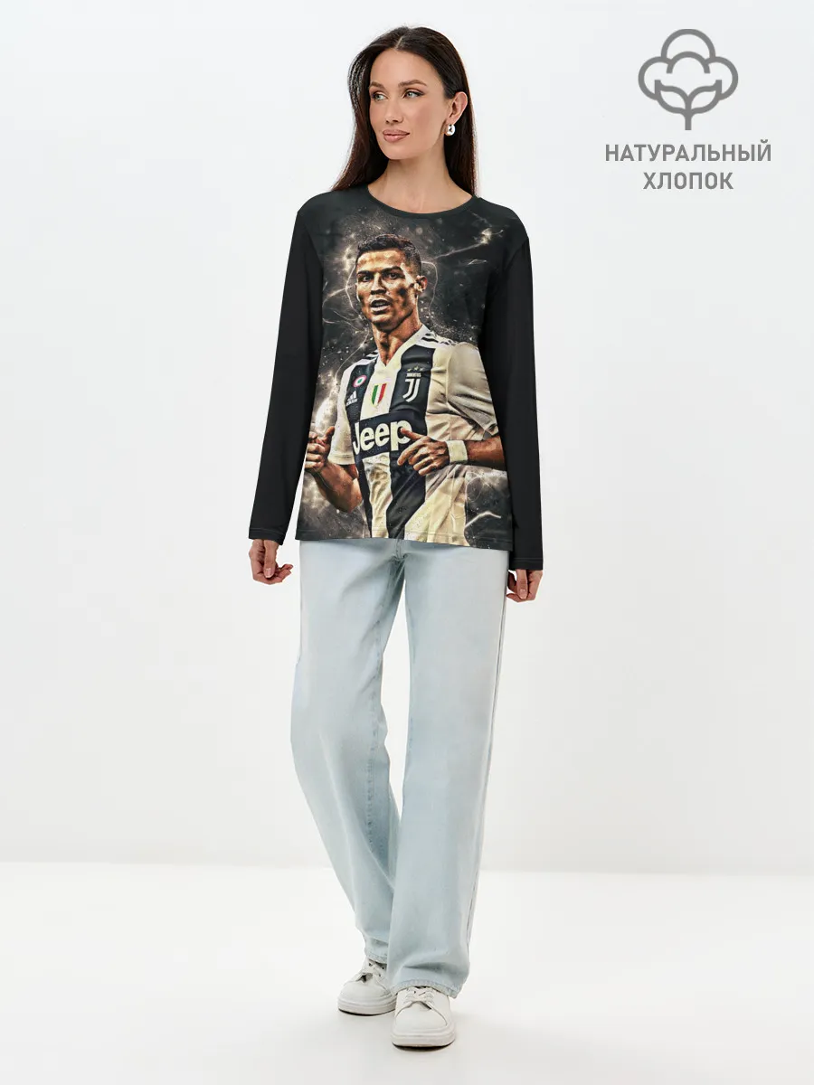 Лонгслив женский. Хлопок / Криштиану Роналду