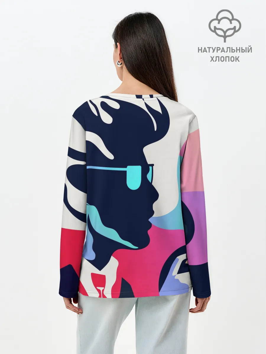 Лонгслив женский. Хлопок / Персонаж