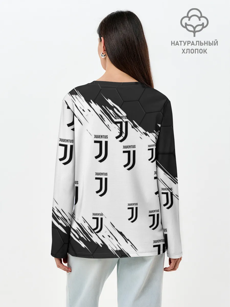 Лонгслив женский. Хлопок / КРИШТИАНУ РОНАЛДУ / ЮВЕНТУС