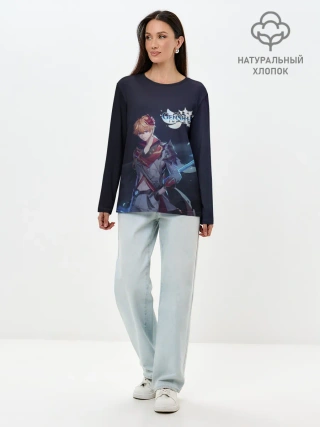 Лонгслив женский. Хлопок / Genshin Impact. Tartaglia
