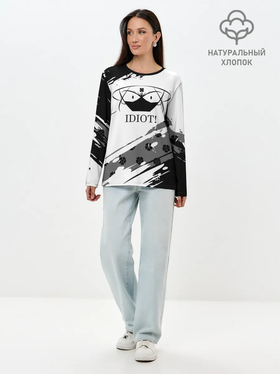 Лонгслив женский. Хлопок / IDIOT! Black Clover