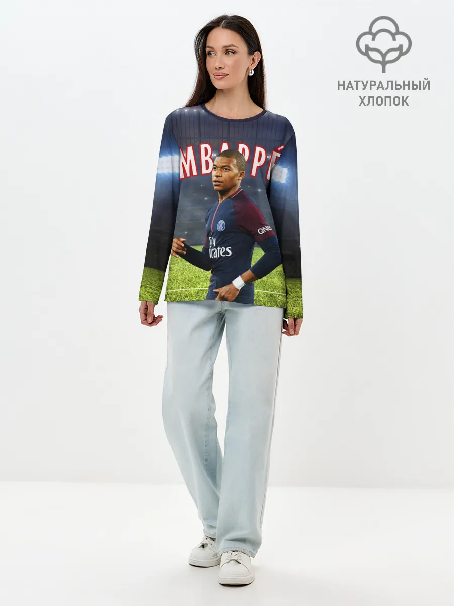 Лонгслив женский. Хлопок / КИЛИАН МБАППЕ / KYLIAN MBAPPE