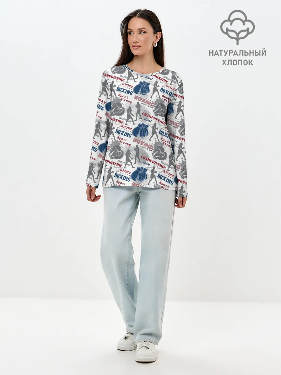 Лонгслив женский. Хлопок / Бокс