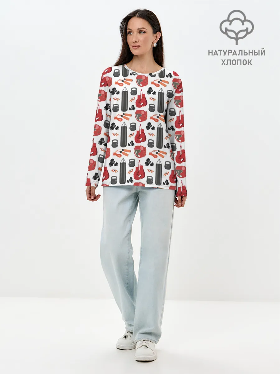 Лонгслив женский. Хлопок / Бокс