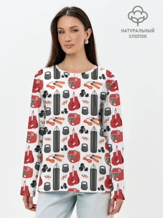 Лонгслив женский. Хлопок / Бокс