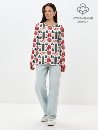 Лонгслив женский. Хлопок / Бокс