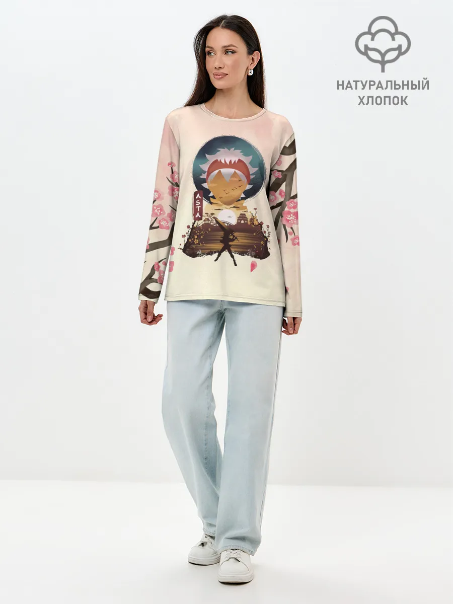 Лонгслив женский. Хлопок / АСТА сакура | Black Clover