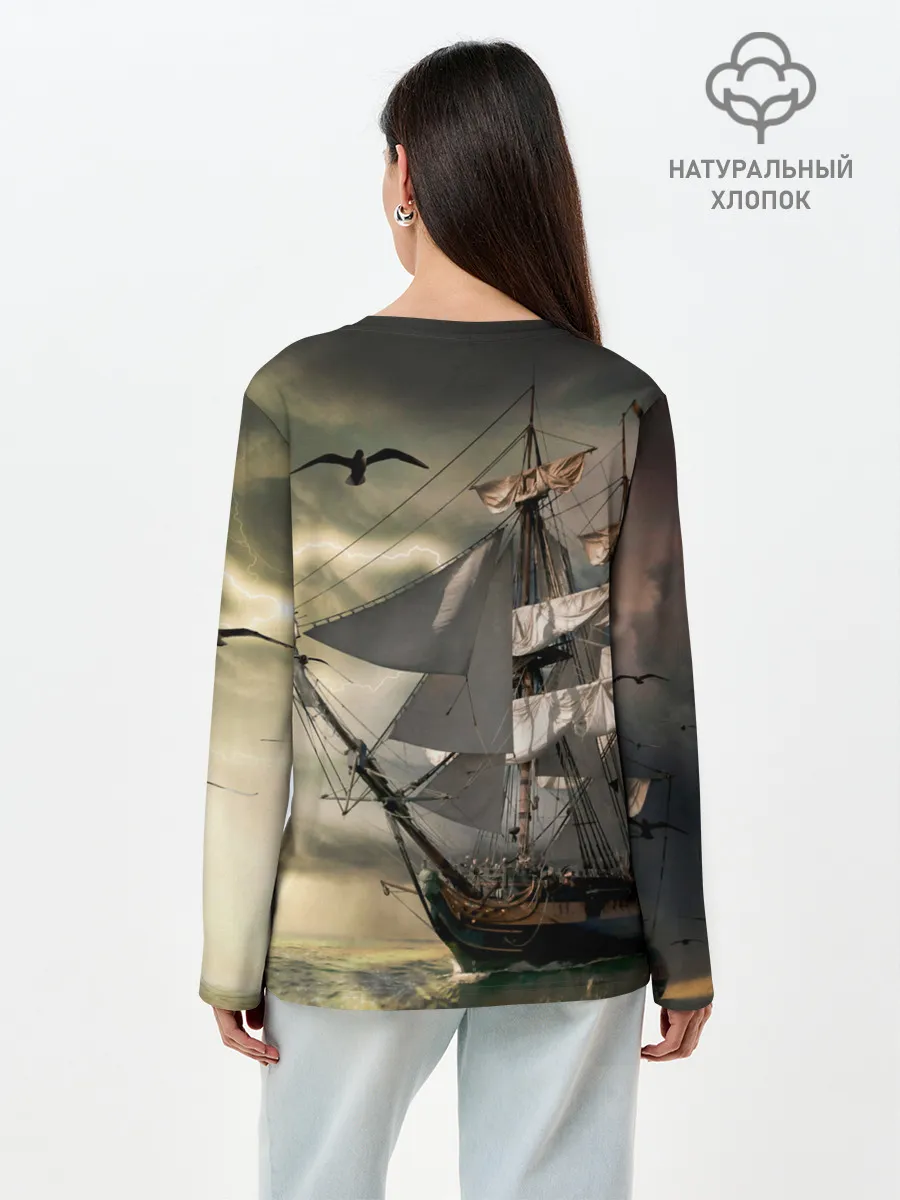 Лонгслив женский. Хлопок / Парусник