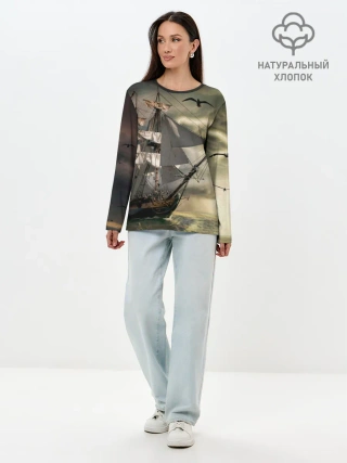 Лонгслив женский. Хлопок / Парусник