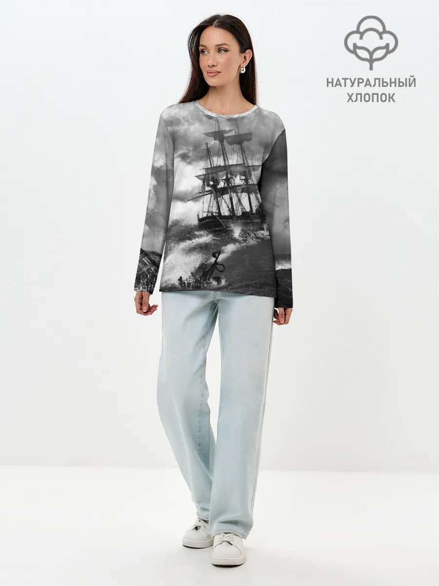 Лонгслив женский. Хлопок / Парусник