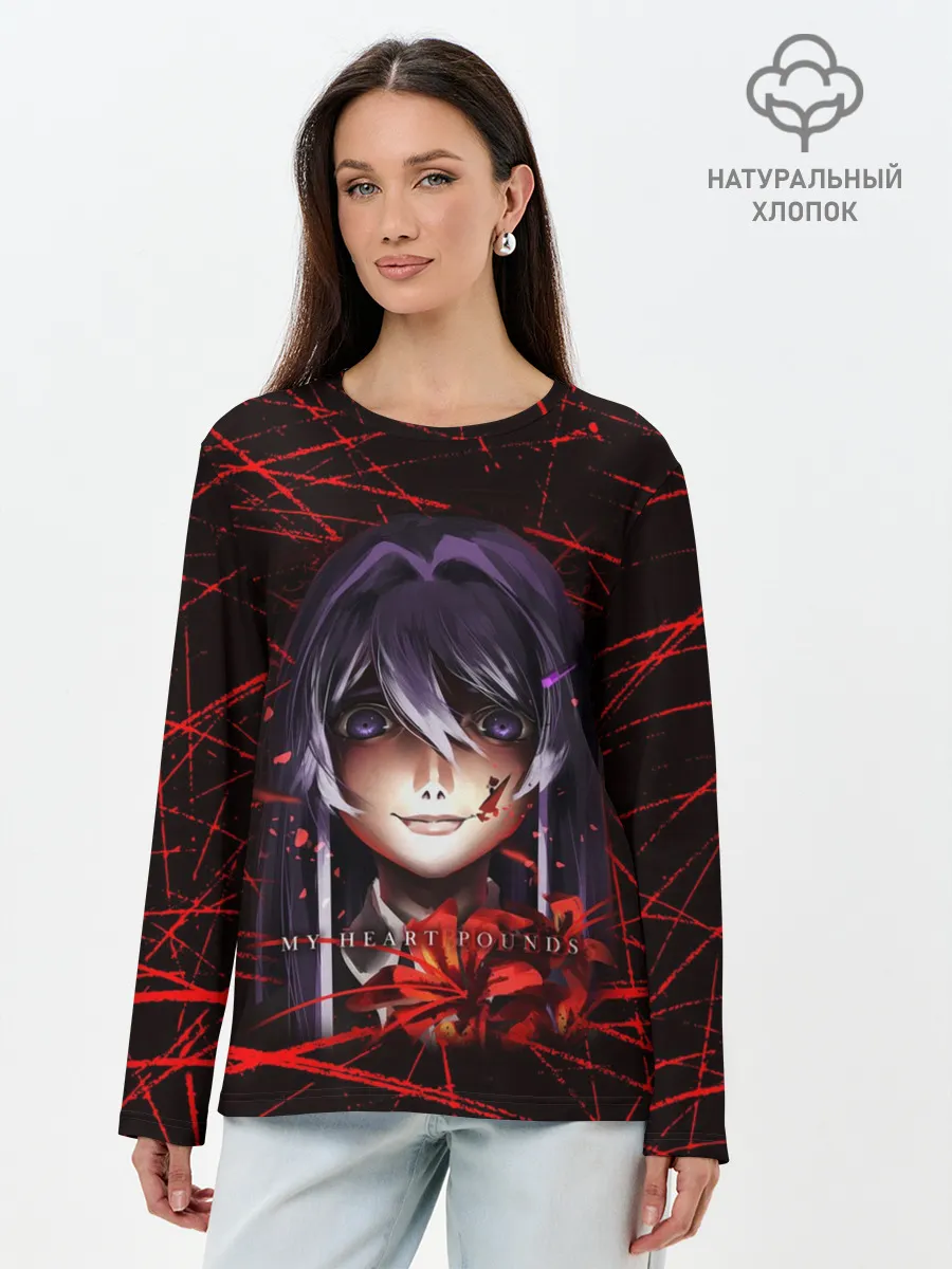 Лонгслив женский. Хлопок / Doki Doki Literature Club Юри