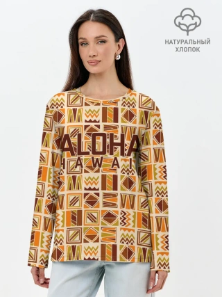 Лонгслив женский. Хлопок / АЛОХА ГАВАЙИ, ALOHA, SUMMER