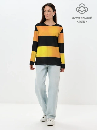 Лонгслив женский. Хлопок / Георгиевская лента