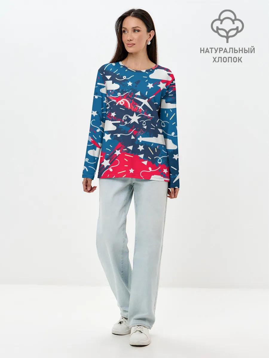 Лонгслив женский. Хлопок / День победы