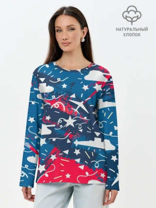 Лонгслив женский. Хлопок / День победы