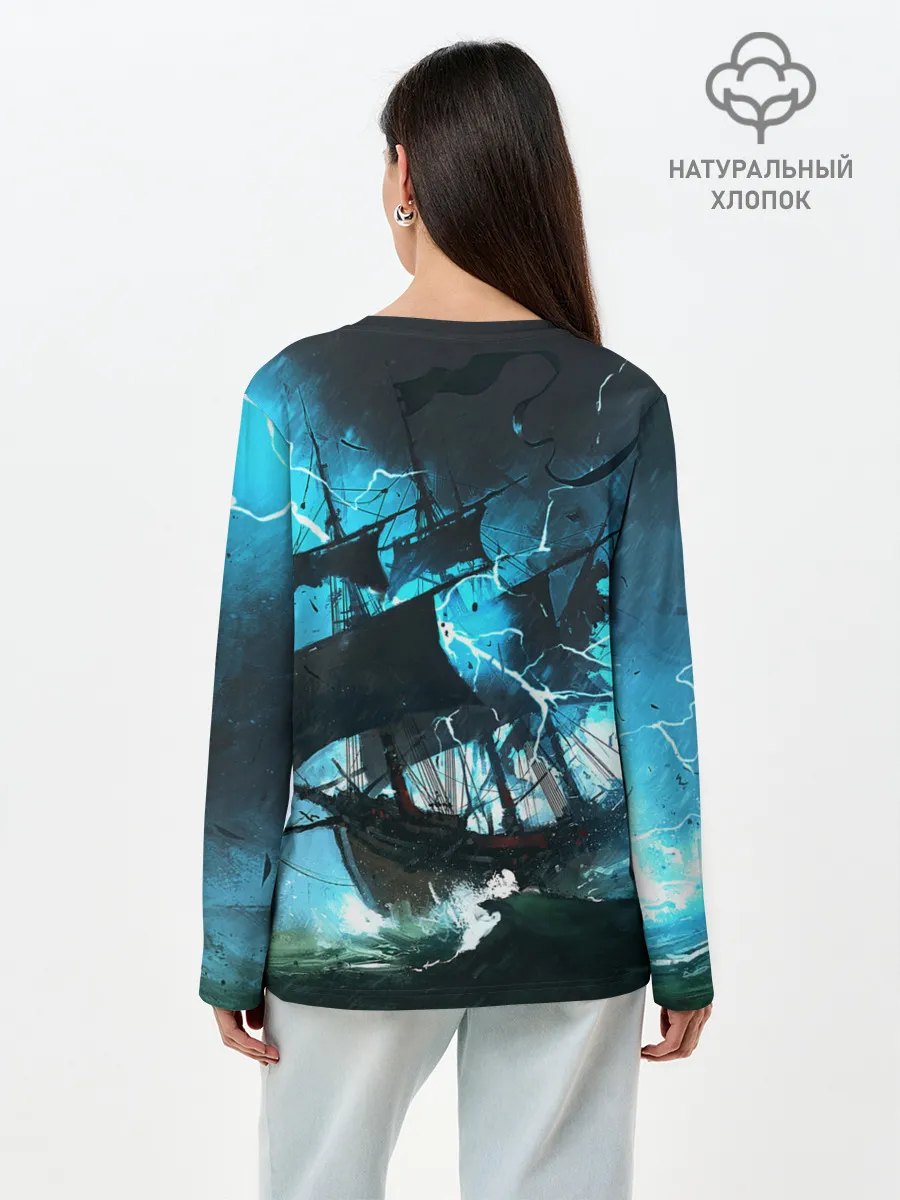 Лонгслив женский. Хлопок / Летучий голландец