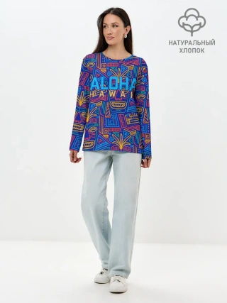 Лонгслив женский. Хлопок / ALOHA HAWAII | АЛОХА ГАВАЙИ