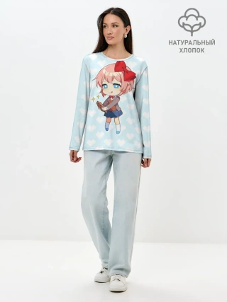 Лонгслив женский. Хлопок / Chibi Sayori