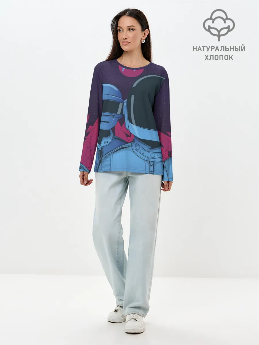 Лонгслив женский. Хлопок / Daft Punk