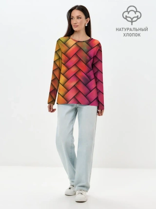 Лонгслив женский. Хлопок / Colorful weave