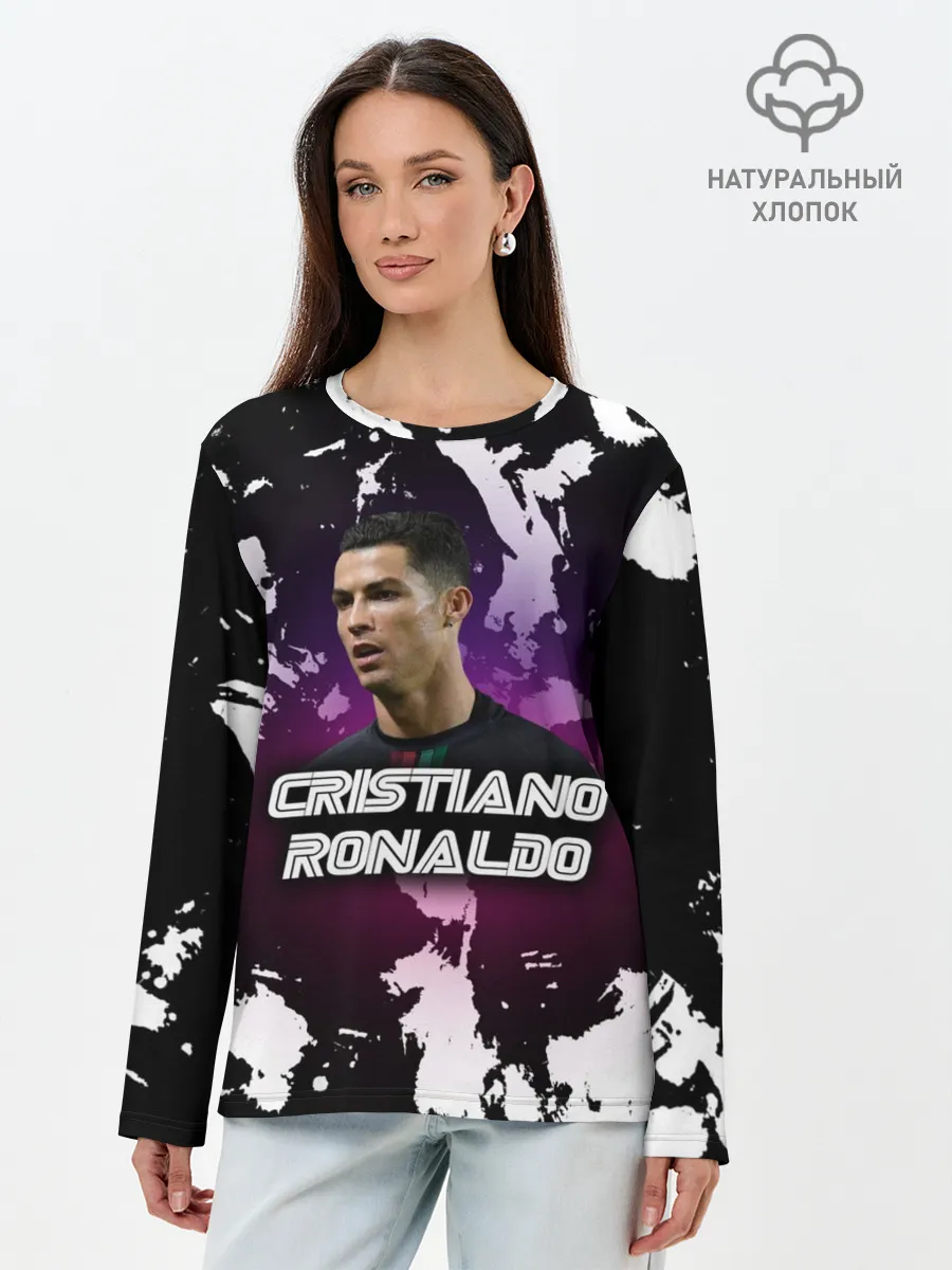 Лонгслив женский. Хлопок / Cristiano Ronaldo