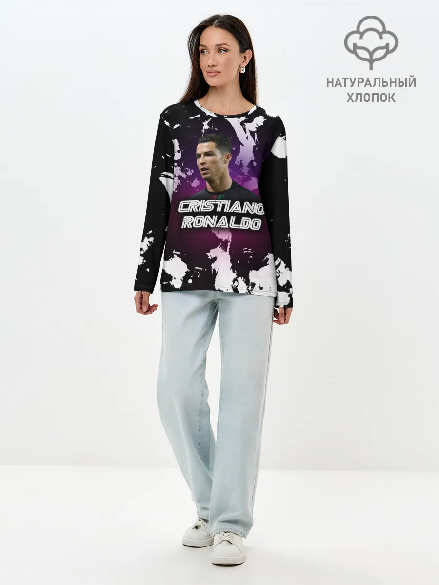 Лонгслив женский. Хлопок / Cristiano Ronaldo