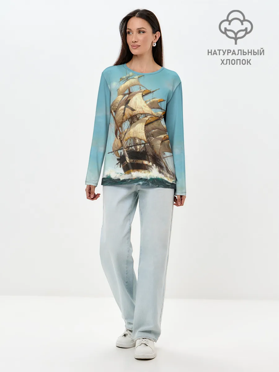 Лонгслив женский. Хлопок / Парусник