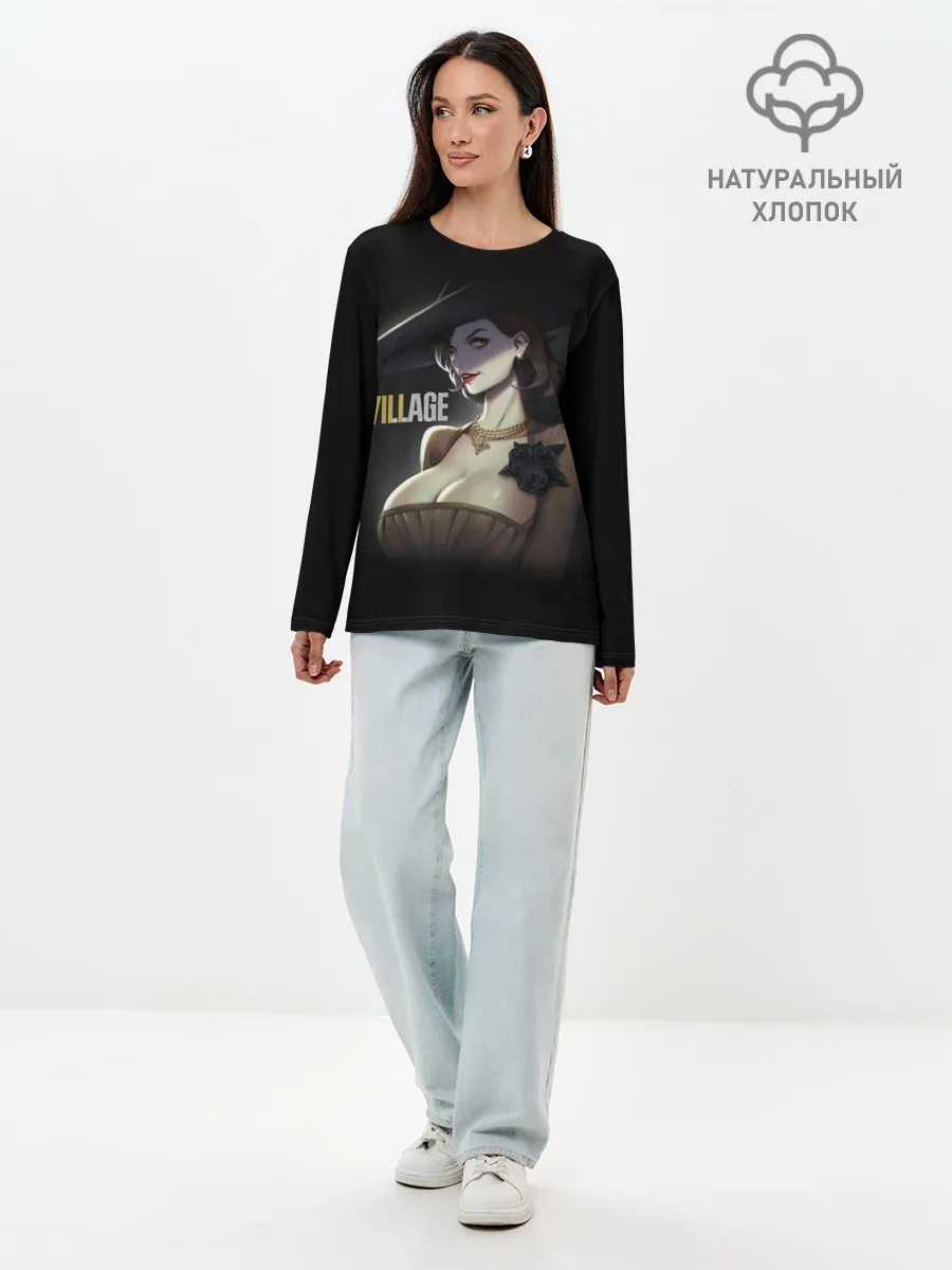 Лонгслив женский. Хлопок / Resident Evil Village Вампирша